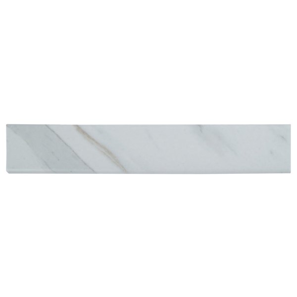 Msi Calacatta 3 In X 18 In. Porcelain Bullnose Tile Trim In Matte White, 30PK ZOR-PT-TR-0115